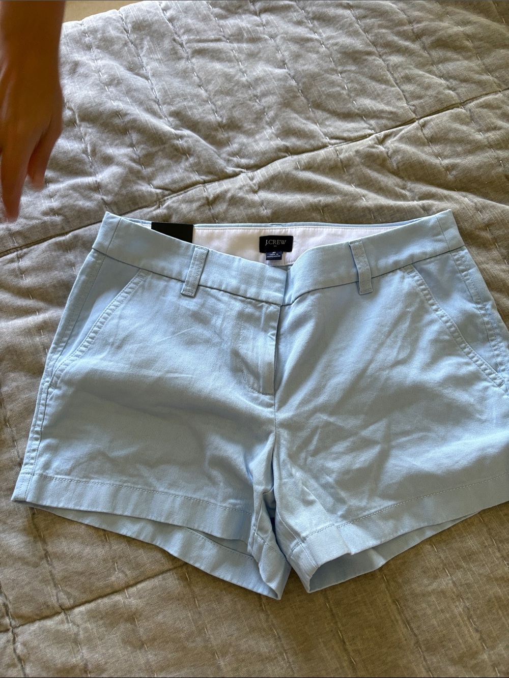 J. Crew Women's Pale Blue Cotton Blend Tailored Shorts